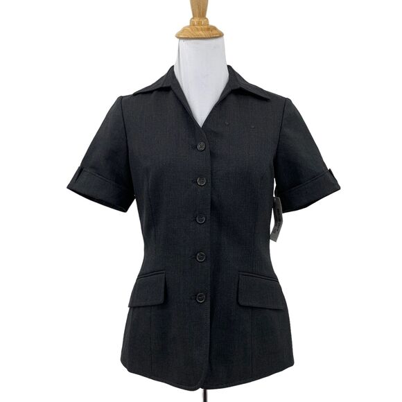 American Airlines Twinhill Jacket Womens 0 Dark Charcoal Uniform Wool Blend - Picture 1 of 12